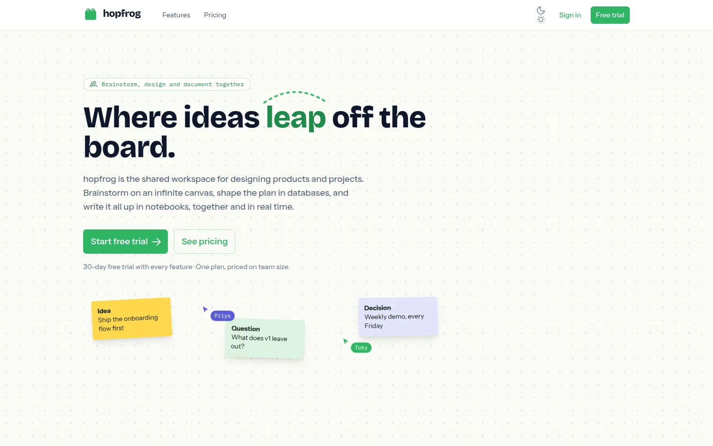 The hopfrog website