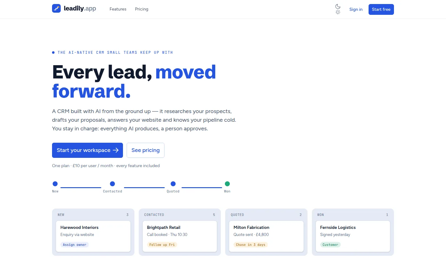 The leadily website