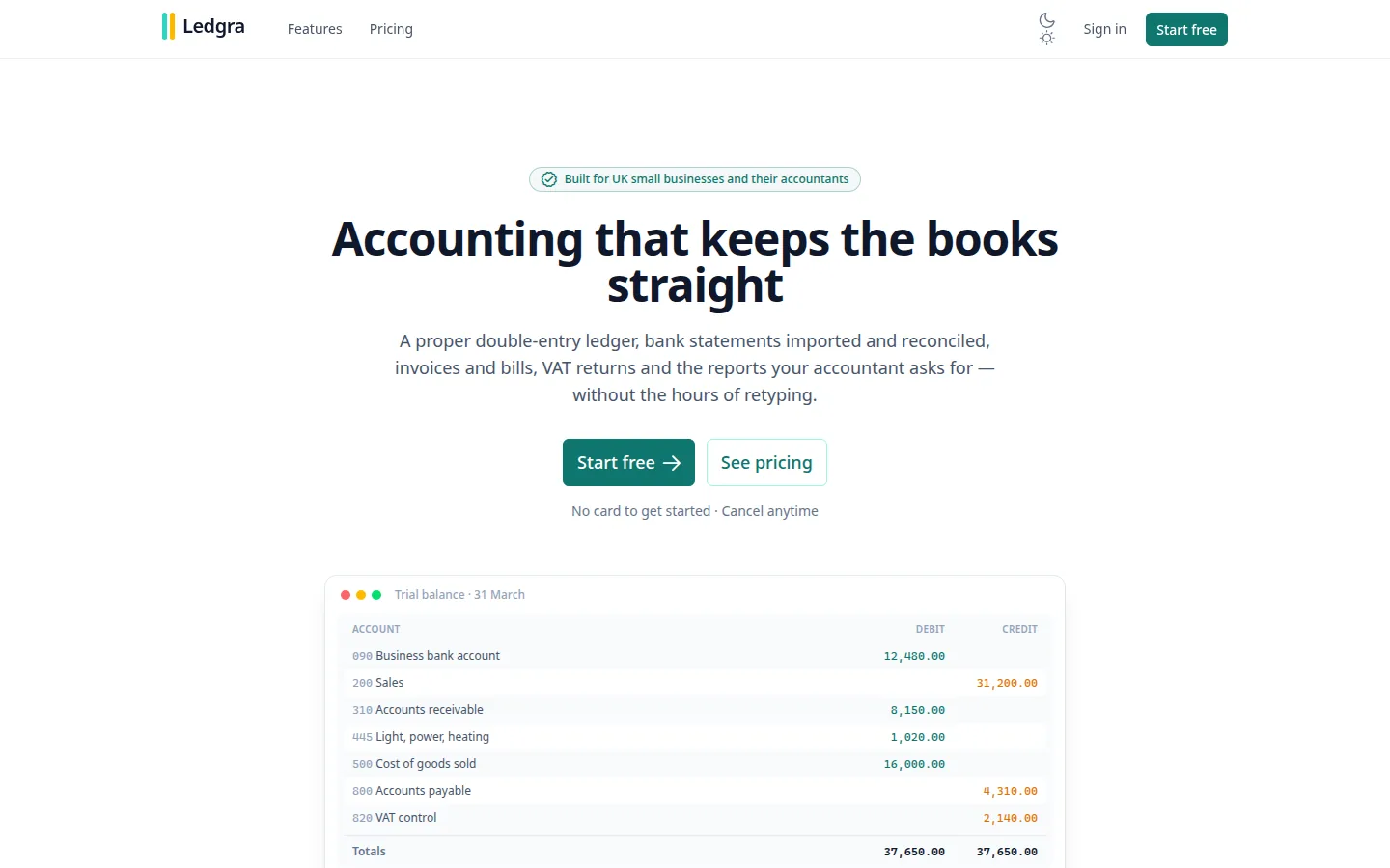 The Ledgra website