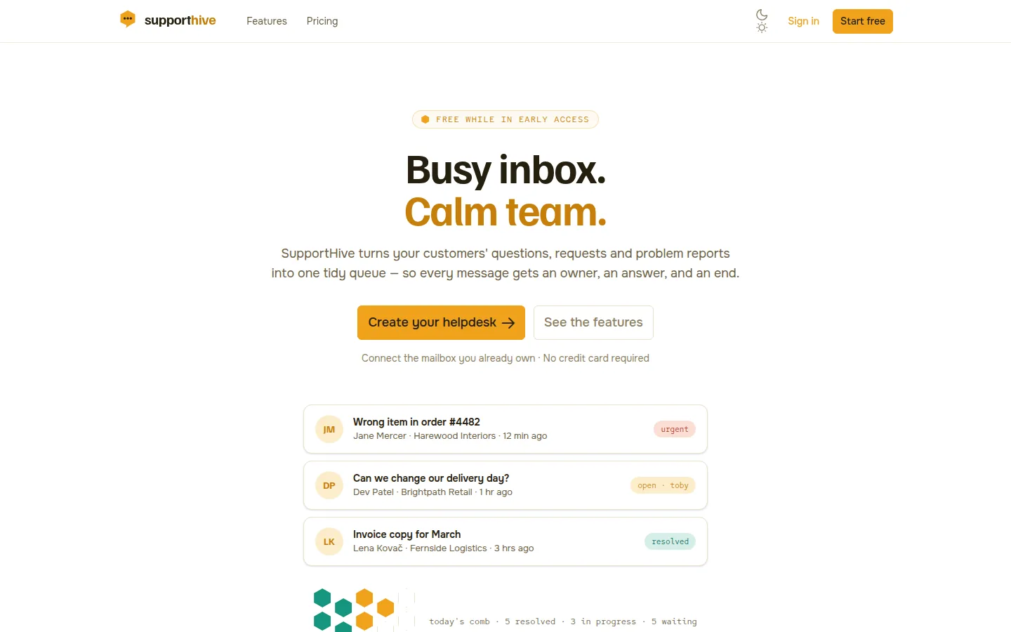 The SupportHive website